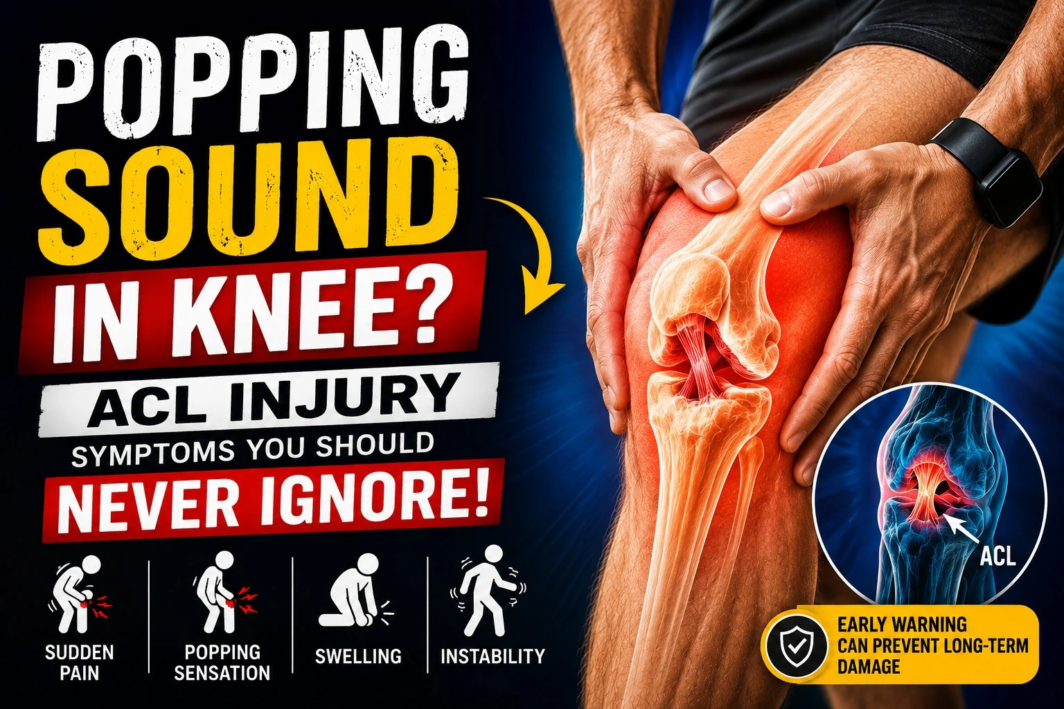 popping sound in knee acl injury symptoms